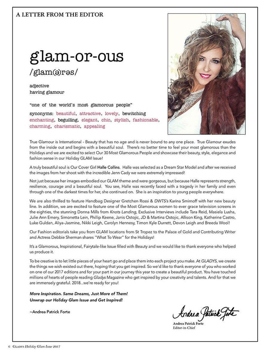 17glam Editors letter