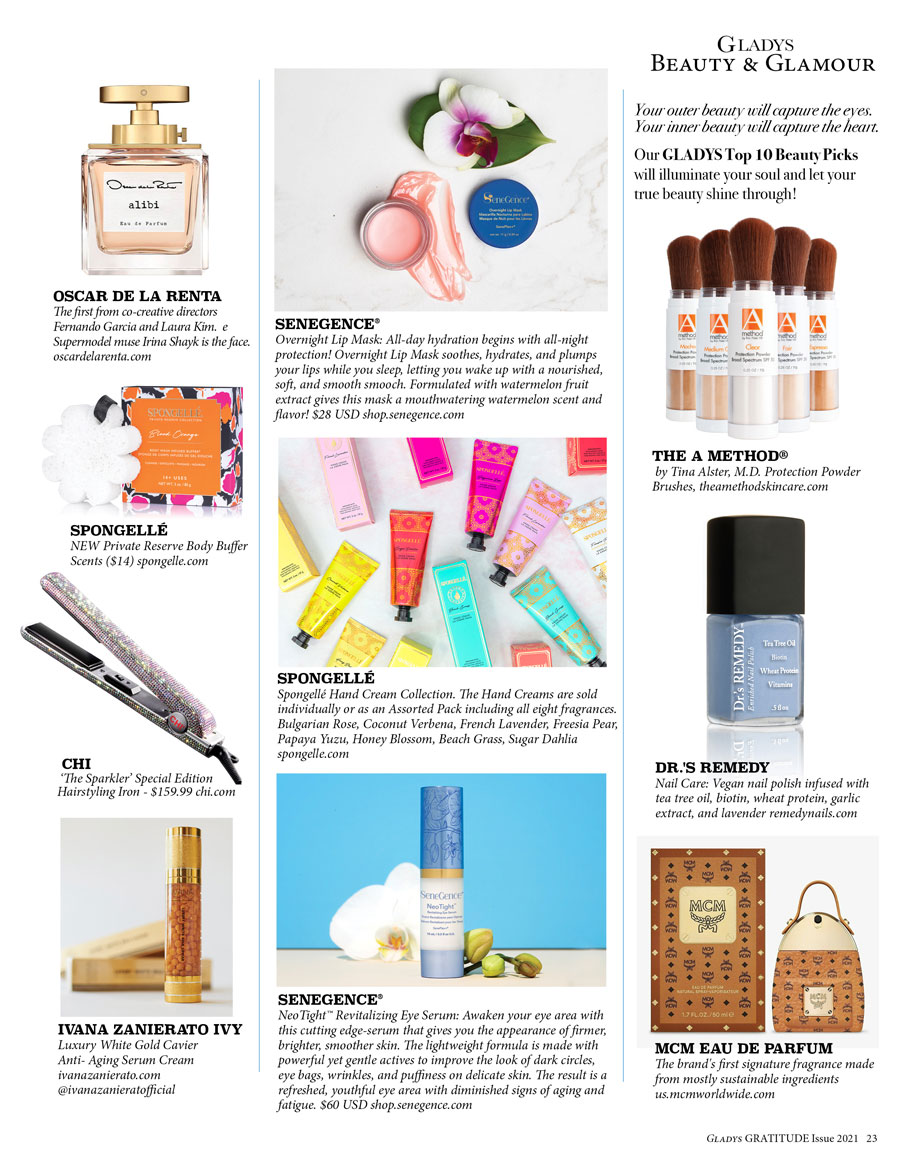 Gladys 10 beauty Picks